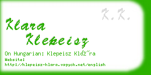 klara klepeisz business card